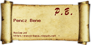 Pencz Bene névjegykártya